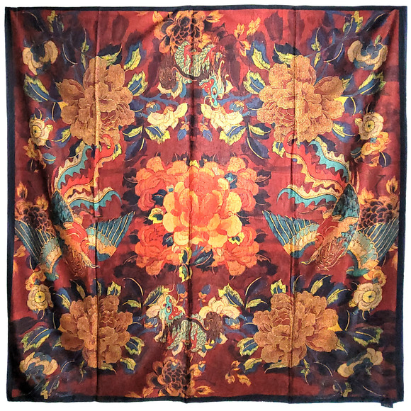 NWT Double Sided Silk Scarf 53"x53" Large Square Shawl Wrap XiangYunSha 36331 - Picture 10 of 12